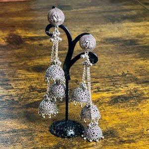 Oxidized Silver Plated Jhumka Earrings/ Indian Fashion Jewellery